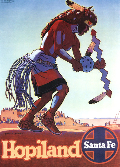 Santa Fe Hopiland 1949 Don Perceval | Vintage Travel Posters 1891-1970