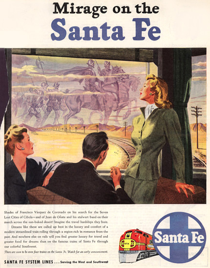 Santa Fe Mirage On The Santa Fe 1946 | Sex Appeal Vintage Ads and Covers 1891-1970