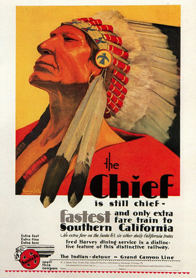 Santa Fe The Chief Is Still Chief 1929 | Vintage Travel Posters 1891-1970