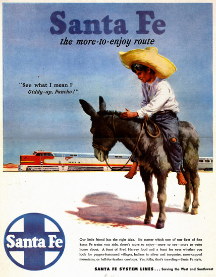 Santa Fe The More-To-Enjoy Route 1947 | Vintage Travel Posters 1891-1970