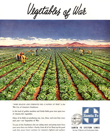 Santa Fe Vegetables Of War 1945 | Vintage War Propaganda Posters 1891-1970