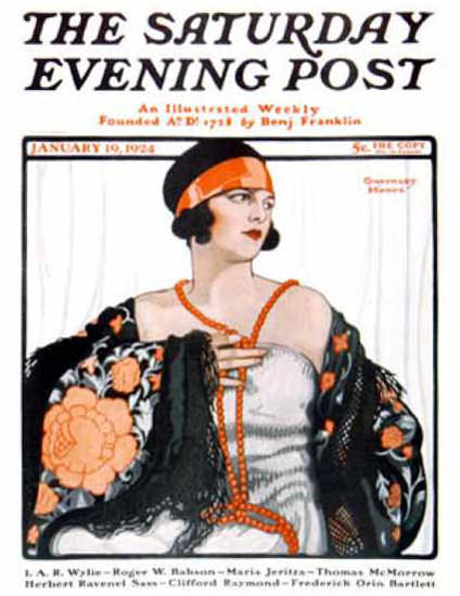 Saturday Evening Post Copyright 1924 Girl With Necklace | Sex Appeal Vintage Ads and Covers 1891-1970