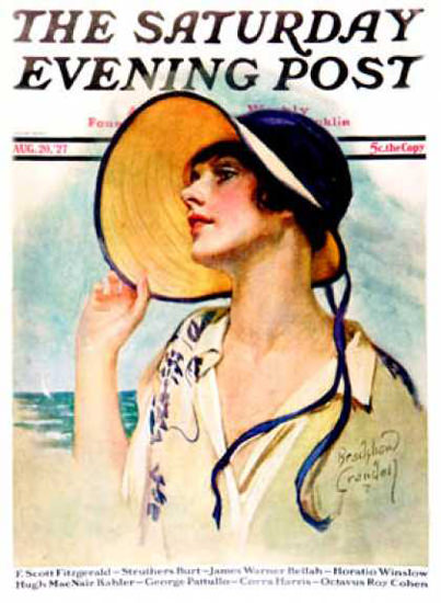 Saturday Evening Post Copyright 1927 Lady Summer Hut | Sex Appeal Vintage Ads and Covers 1891-1970