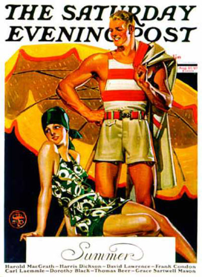 Saturday Evening Post Copyright 1927 Summer Beach Wear | Sex Appeal Vintage Ads and Covers 1891-1970