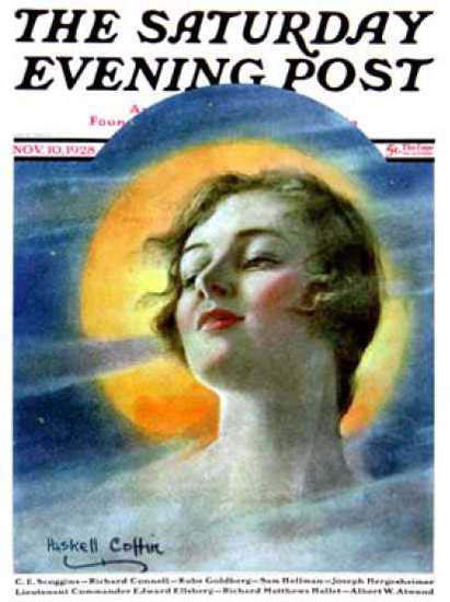 Saturday Evening Post Copyright 1928 Girl And The Moon | Sex Appeal Vintage Ads and Covers 1891-1970