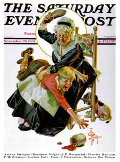 Saturday Evening Post Copyright 1931 In a Jam | Vintage Ad and Cover Art 1891-1970