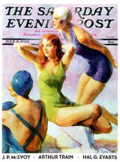 Saturday Evening Post Copyright 1933 Bathing Beauties | Sex Appeal Vintage Ads and Covers 1891-1970