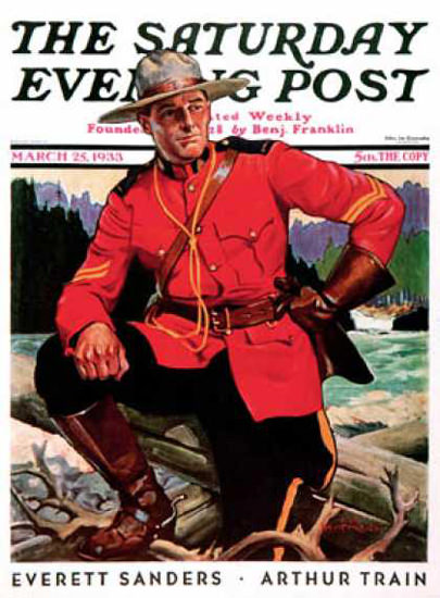 Saturday Evening Post Copyright 1933 Canadian Mountie | Sex Appeal Vintage Ads and Covers 1891-1970