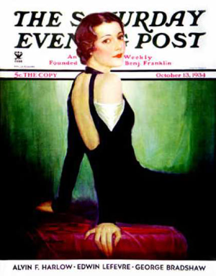 Saturday Evening Post Copyright 1934 Svelte In Black | Sex Appeal Vintage Ads and Covers 1891-1970