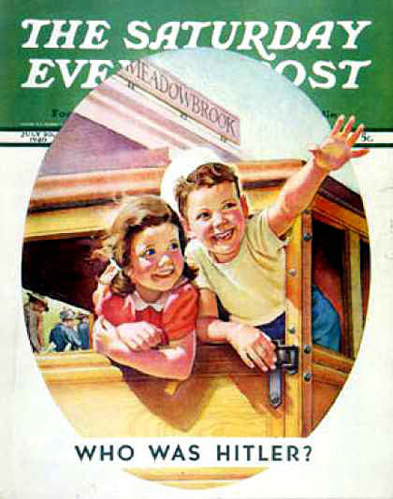 Saturday Evening Post Copyright 1940 Who Was Hitler Kids | Vintage Ad and Cover Art 1891-1970