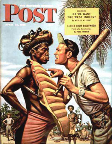 Saturday Evening Post Copyright 1945 Island Game | Vintage Ad and Cover Art 1891-1970