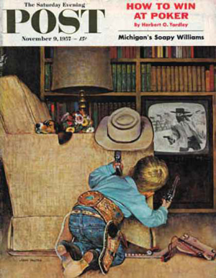 Saturday Evening Post Copyright 1957 Good Guys Hats | Vintage Ad and Cover Art 1891-1970