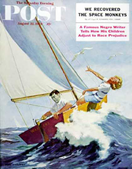 Saturday Evening Post Copyright 1959 Seasick Sailor | Sex Appeal Vintage Ads and Covers 1891-1970