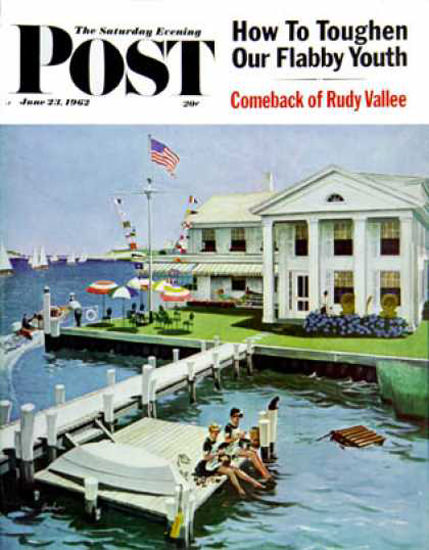 Saturday Evening Post Copyright 1962 Yacht Club Hughes | Vintage Ad and Cover Art 1891-1970