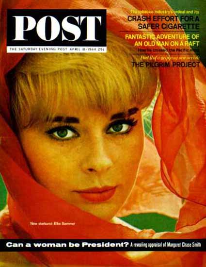 Saturday Evening Post Copyright 1964 Elke Sommer Schiller | Sex Appeal Vintage Ads and Covers 1891-1970