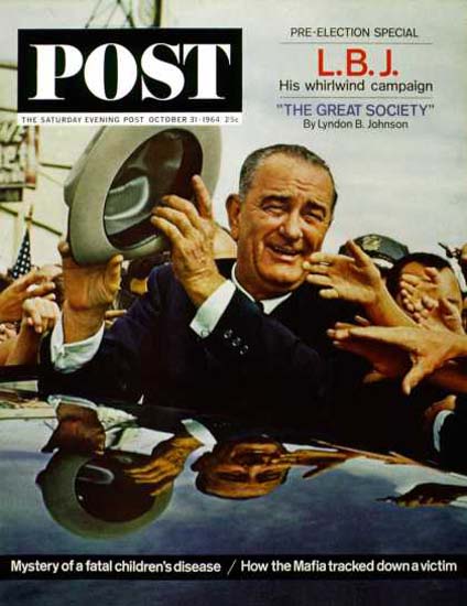 Saturday Evening Post Copyright 1964 Lyndon B Johnson | Vintage Ad and Cover Art 1891-1970