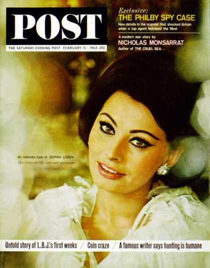 Saturday Evening Post Copyright 1964 Sophia Loren B Glinn | Sex Appeal Vintage Ads and Covers 1891-1970