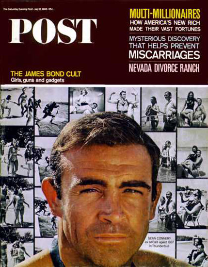 Saturday Evening Post Copyright 1965 Sean Connery Bond | Sex Appeal Vintage Ads and Covers 1891-1970