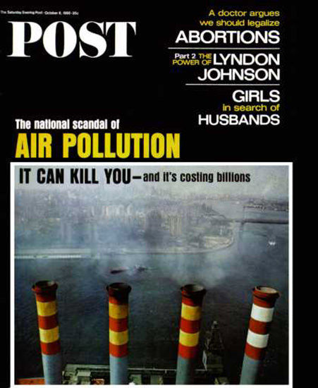 Saturday Evening Post Copyright 1966 Air Pollution | Vintage Ad and Cover Art 1891-1970