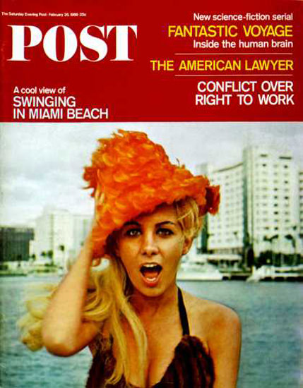 Saturday Evening Post Copyright 1966 Swing Miami Beach | Sex Appeal Vintage Ads and Covers 1891-1970