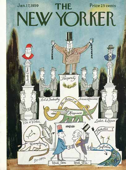 Saul Steinberg The New Yorker 1959_01_17 Copyright | The New Yorker Graphic Art Covers 1946-1970