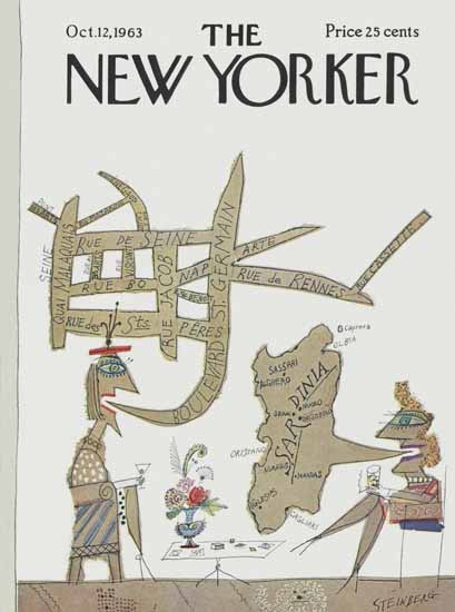 Saul Steinberg The New Yorker 1963_10_12 Copyright | The New Yorker Graphic Art Covers 1946-1970