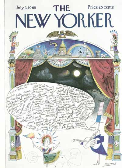 Saul Steinberg The New Yorker 1965_07_03 Copyright | The New Yorker Graphic Art Covers 1946-1970