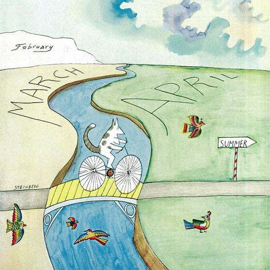 Saul Steinberg The New Yorker 1966_03_26 Copyright crop | Best of Vintage Cover Art 1900-1970