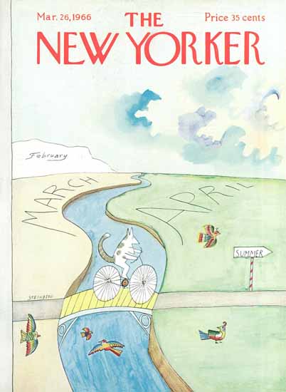 Saul Steinberg The New Yorker 1966_03_26 Copyright | The New Yorker Graphic Art Covers 1946-1970