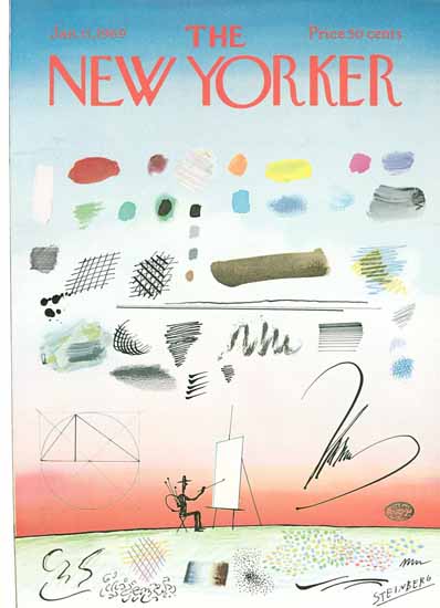 Saul Steinberg The New Yorker 1969_01_11 Copyright | The New Yorker Graphic Art Covers 1946-1970