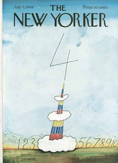 Saul Steinberg The New Yorker 1969_07_05 Copyright | The New Yorker Graphic Art Covers 1946-1970