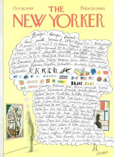 Saul Steinberg The New Yorker 1969_10_18 Copyright | The New Yorker Graphic Art Covers 1946-1970