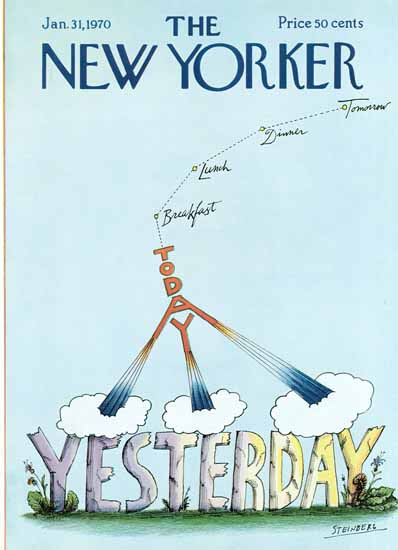 Saul Steinberg The New Yorker 1970_01_31 Copyright | The New Yorker Graphic Art Covers 1946-1970