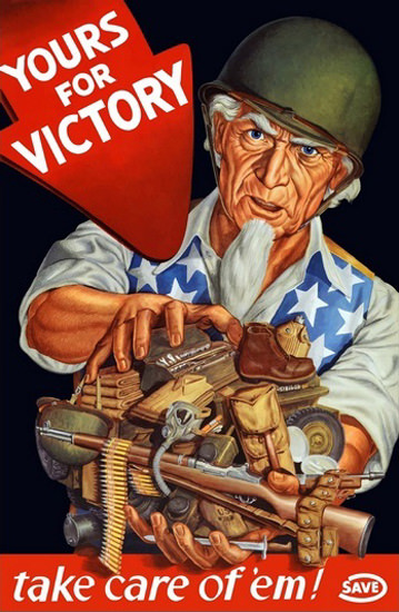 Save For Victory Save Uncle Sam Wearing Helmet | Vintage War Propaganda Posters 1891-1970