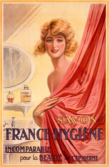 Savon France-Hygiene Soap For Beauty Girl | Sex Appeal Vintage Ads and Covers 1891-1970