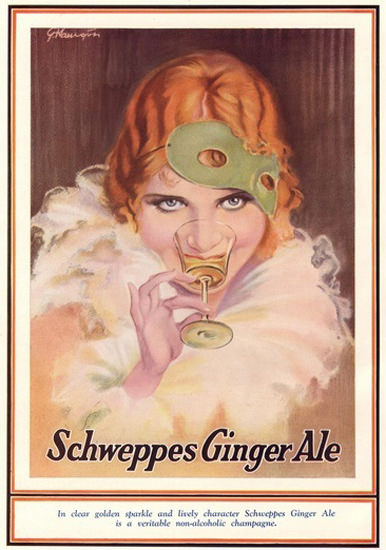 Schweppes Ginger Ale Girl NonAlc Champagne | Sex Appeal Vintage Ads and Covers 1891-1970