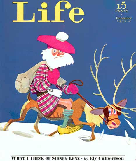 Scottish Santa Life Humor Magazine 1931-12 Copyright | Life Magazine Graphic Art Covers 1891-1936