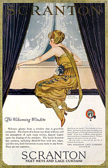 Scranton Curtains The Welcome Window Coles Phillips | Sex Appeal Vintage Ads and Covers 1891-1970