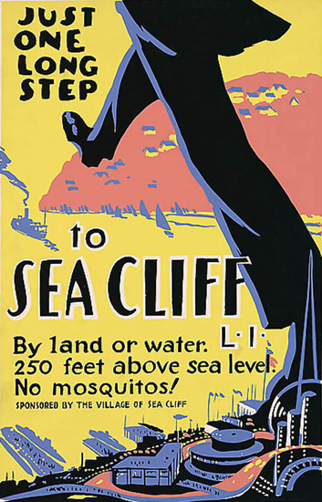 Sea Cliff Just One Long Step | Vintage Travel Posters 1891-1970