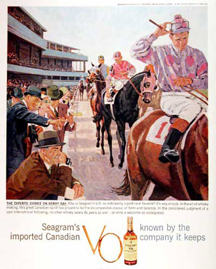 Seagrams Imported Canadian 1959 Horse Race | Vintage Ad and Cover Art 1891-1970