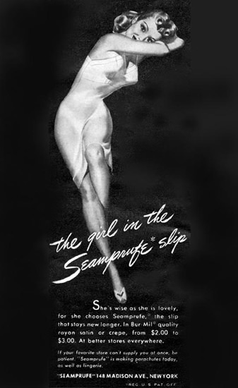 Seamprufe Slip Girl New York 1943 | Sex Appeal Vintage Ads and Covers 1891-1970