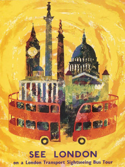 See London On A London Transport Sightseeing | Vintage Travel Posters 1891-1970