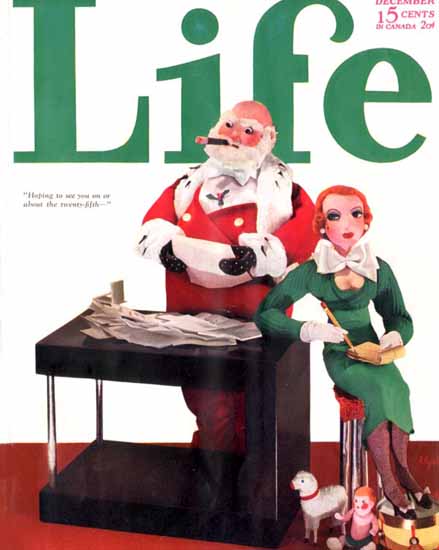 See you on the 25th Life Humor Magazine 1932-12 Copyright | Life Magazine Graphic Art Covers 1891-1936