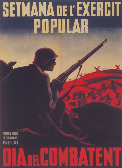 Setmana De L Exercit Popular Dia Del Combatent | Vintage War Propaganda Posters 1891-1970