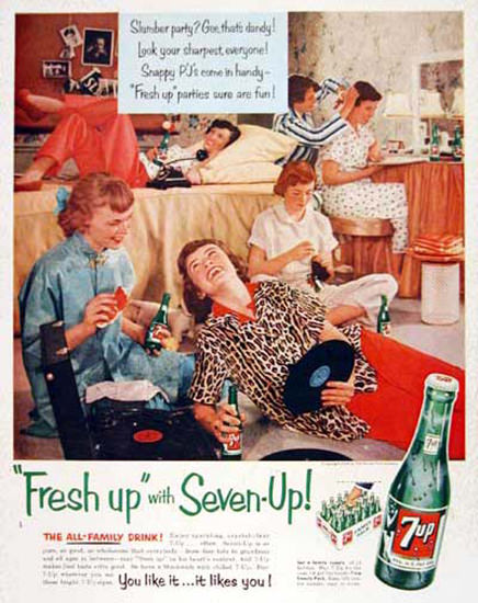 Seven-Up 1954 7up Slumber Party | Mad Men Art | Vintage Ad Art Collection