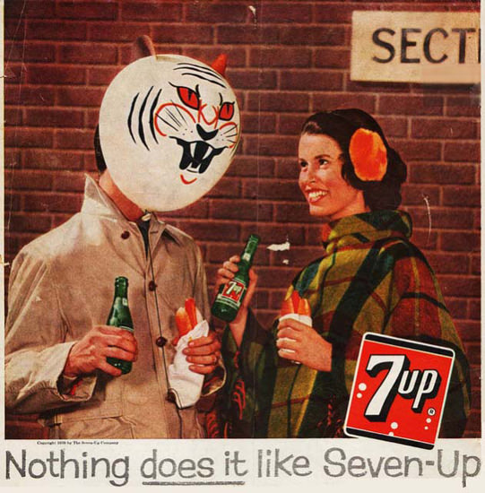 Seven-Up 1954 7up The Tiger And The Hot Dogs | Vintage Ad and Cover Art 1891-1970