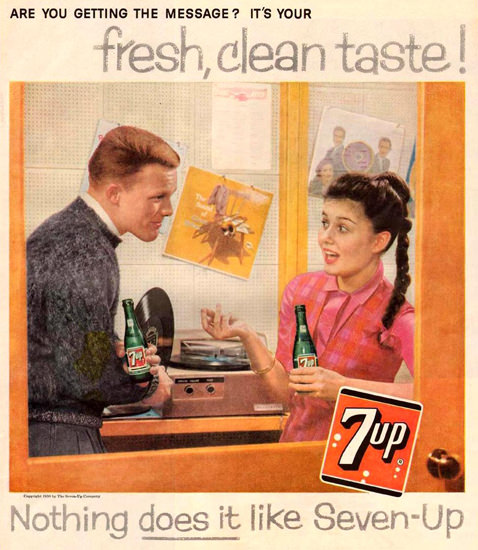 Seven-Up 7-Up Music Record 1959 | Sex Appeal Vintage Ads and Covers 1891-1970