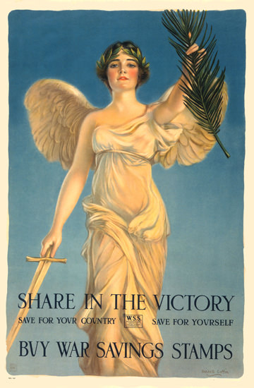 Share In The Victory War Savings Stamps | Vintage War Propaganda Posters 1891-1970