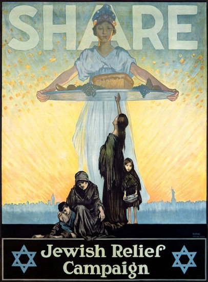 Share Jewish Relief Campaign 1917 Star Of David | Vintage War Propaganda Posters 1891-1970