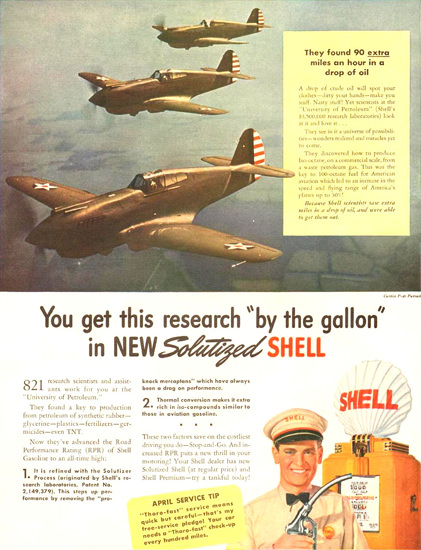 Shell 90 Extra Miles An Hour Drop Solutized 1941 | Vintage War Propaganda Posters 1891-1970